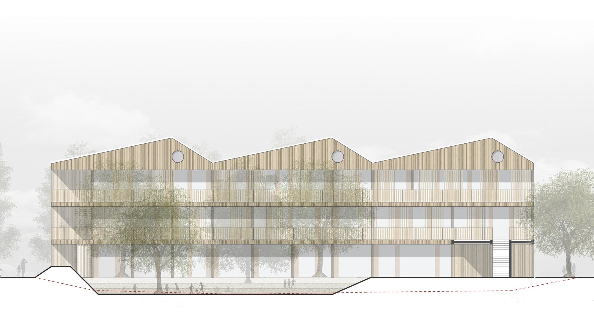 07_Ansicht | Wettbewerb 3. Preis | Kita Savoyardenstraße Endingen